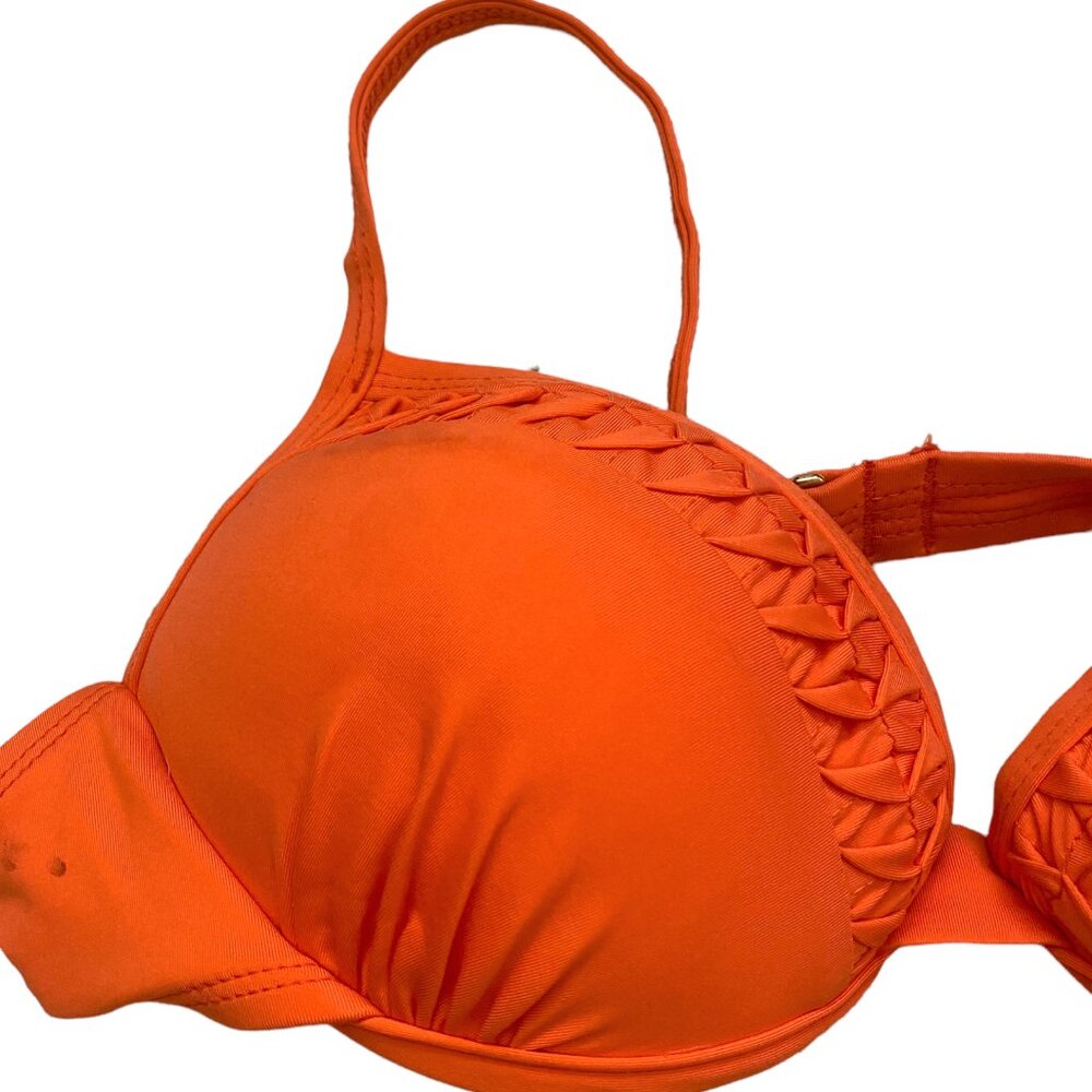 Apt 9 Women's Swim Bikini Top Swimsuit Sz M Orange Push Up Underwired NEW - Picture 2 of 4